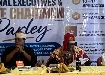 National Executive of the Nigeria Hotel Association during a parley in Owerri, on Thursday.