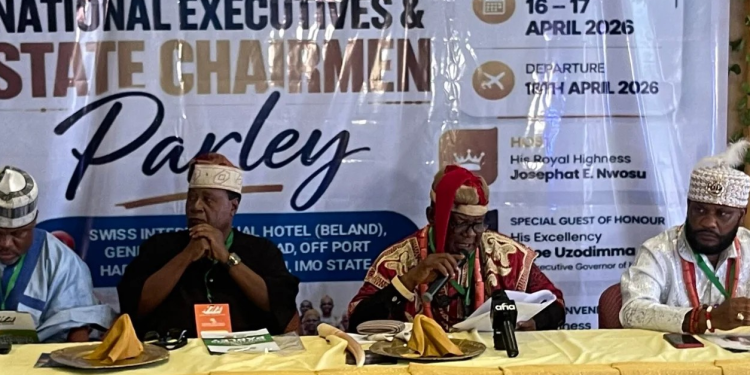 National Executive of the Nigeria Hotel Association during a parley in Owerri, on Thursday.