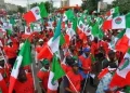 Members of the Nigeria Labour on parade Congress