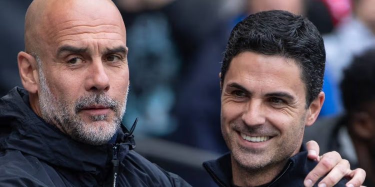 Pep Guardiola and Mikel Arteta