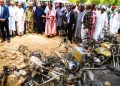 A delegation from the state government has visited the area, the burnt out motorcycles were pictured outside a school