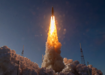 Four astronauts blasted off aboard a massive NASA rocket April 1 on a long-anticipated journey around the Moon, the first crewed lunar flyby in more than 50 years.