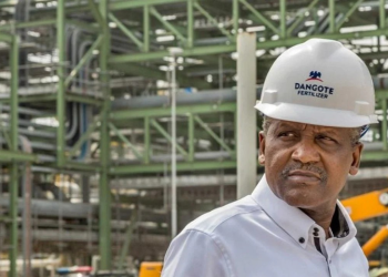 Aliko Dangote at the refinery