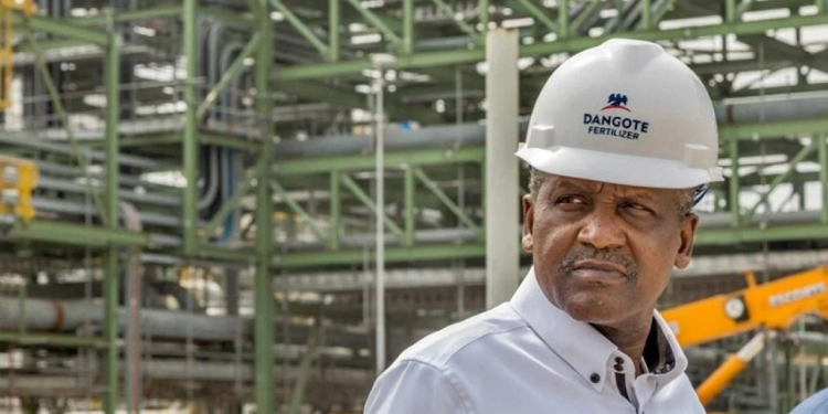 Aliko Dangote at the refinery