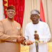Ogun Governor Abiodun presents ceremonial sword to President Tinubu after Ogun projects’ unveiling