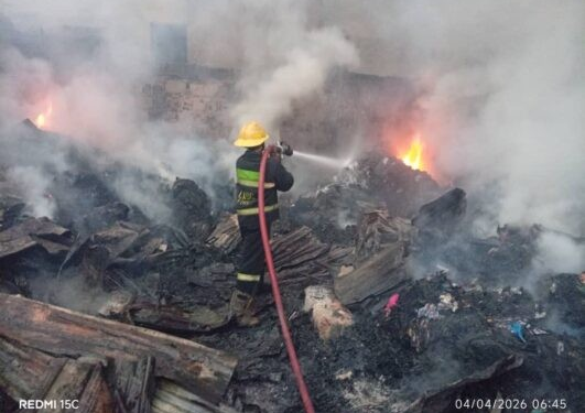 Firefighters at the scene