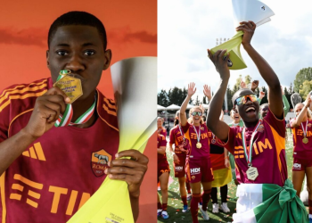 Shukurat Oladipo, crowned the best defender of the 2025/26 Serie A Femminile season following a standout campaign with AS Roma Women.
