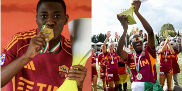 Shukurat Oladipo, crowned the best defender of the 2025/26 Serie A Femminile season following a standout campaign with AS Roma Women.