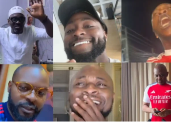 Nigerian artistes Davido, Falz and other celebrities across Nigeria celebrates Arsenal’s historic English Premier League