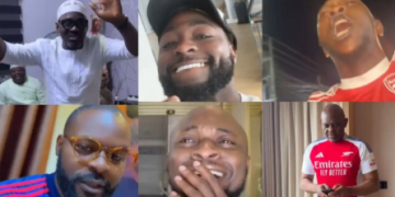 Nigerian artistes Davido, Falz and other celebrities across Nigeria celebrates Arsenal’s historic English Premier League