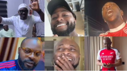 Nigerian artistes Davido, Falz and other celebrities across Nigeria celebrates Arsenal’s historic English Premier League