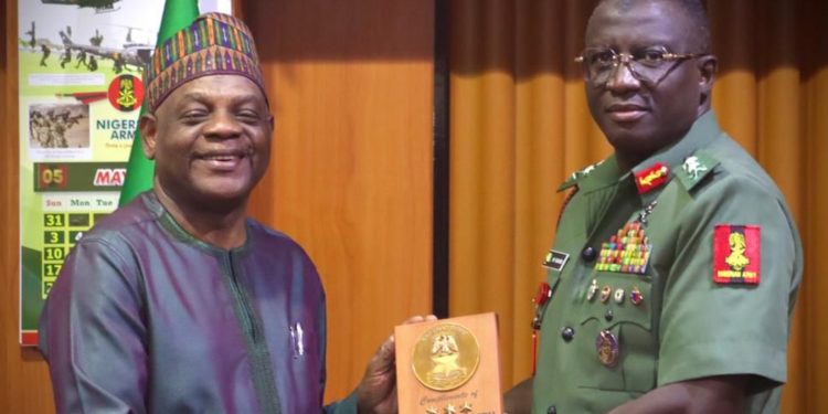 Executive Secretary, TETFund Sonny Echono and COAS,Lt. Gen. Waheed Shaibu seeking partnership