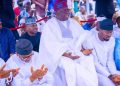 President Tinubu and other states officials at the Dodan Barracks for the Eid prayer