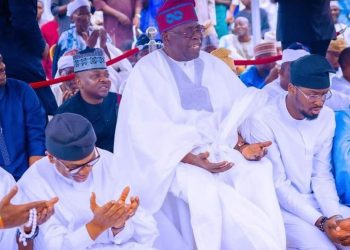 President Tinubu and other states officials at the Dodan Barracks for the Eid prayer