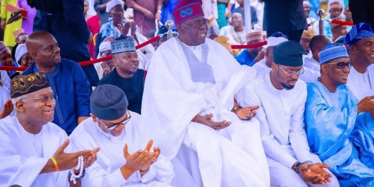 President Tinubu and other states officials at the Dodan Barracks for the Eid prayer