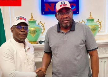 Ambassador Blessing Fubara (left) and NDC National leader, Seriake Dickson