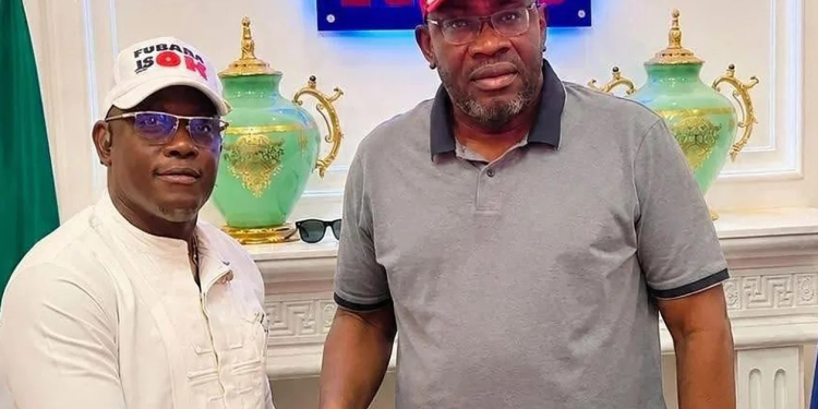 Ambassador Blessing Fubara (left) and NDC National leader, Seriake Dickson