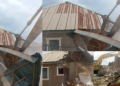 The demolished kidnappers building, located in the Lako Community along Aiyegun-Anaye Road in Ibadan