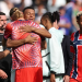 Norway's forward #09 Erling Braut Haaland hugs France's forward #10 Kylian Mbappe at the end of the 2026 World Cup Group I football match between Norway and France at the Boston Stadium in Foxborough on June 26, 2026