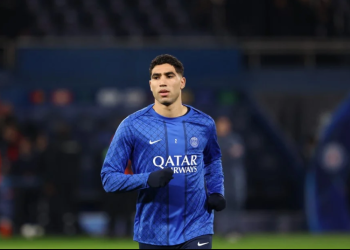 Paris Saint-Germain's Moroccan defender #02 Achraf Hakimi