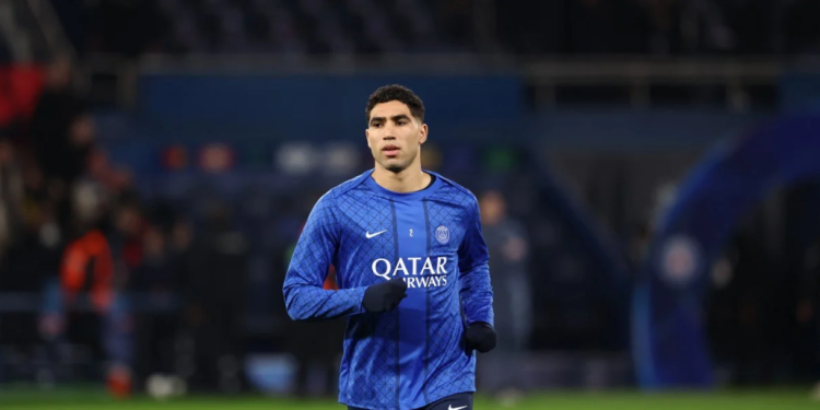 Paris Saint-Germain's Moroccan defender #02 Achraf Hakimi