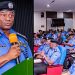 IGP Tunji Disu addressing Senior Police Officers in Abuja