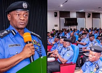 IGP Disu addressing Strategic Police Managers conference in Abuja.