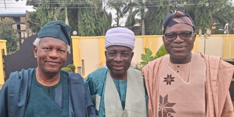 Eng. Olaitan Onalaja, Eng.Lanre Sagaya and Dan Kunle at Sagaya's 80th birthday lecture.