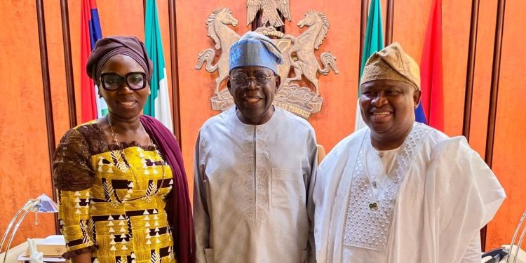 Tinubu receives Yayi, running mate at Aso villa