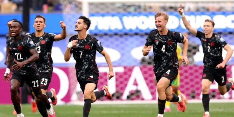 Canadian players celebrate after defeating South Africa