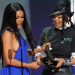 Teyana Taylor accepts the Icon of the Year award from Janet Jackson onstage during the 2026 BET Awards at Peacock Theater in Los Angeles, California
