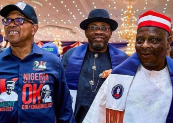 NDC presidential candidate, Peter Obi and his running mate, Rabiu Musa Kwankwaso