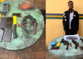 The suspect, human hands and other items found in his possession
