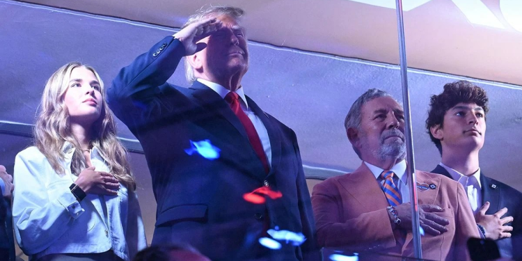 Donald Trump attends NBA game. Photo credit: Fox News