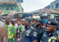 CP Tijani addressing residents and traders