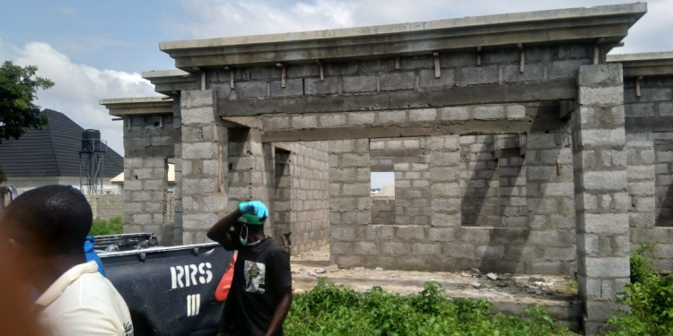 The uncompleted building where the corpse was found