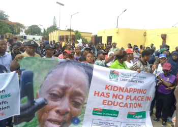 Lagos teachers protesting student abduction in Oyo State