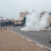 Policemen fired teargas at protesters