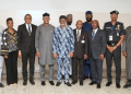 From L-R: Attorney General and Commissioner for Justice,Ondo State, Dr. Olukayode Ajulo (SAN); DG National Institute of Police Studies, Prof. Olu Ogunsakin; Senior Special Assistant to the President on Administration and Operations, Mrs Oyinade Nathan-Marsh; President Nigeria Bar Association, Mazi Afam Osigwe (SAN); Chairman NGF Committee on State Police/Governor of Ogun State, Prince Dapo Abiodun; Chief of Staff to the President, Rt. Hon. Femi Gbajabiamila; Special Assistant to the President on Legal Matters, Tomi Belgore; Attorney General of the Federation and Minister for Justice, Chief Lateef Olasunkanmi Fagbemi (SAN); Senior Special Assistant to the President on Planning and Research, Mr. Dubem Moghalu; Attorney General Lagos State and Commissioner for Justice, Mr. Lawal Pedro (SAN); Representative of Inspector General of Police, DIG Isyaku Mohammed; Director General NGF Secretariat, Dr. Adulateef Shittu; Director General Nigeria Law Reform Commission, Prof. Dakas Dakas, in a group photograph after the Inauguration of Presidential Working Group on State Policing, at the State House Abuja.