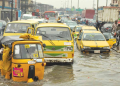 A flooded road in Lagos