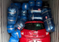 Picture of container with vehicle contained some of the 8,287 parcels of cannabis indica intercepted at Apapa Port