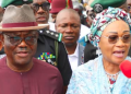 First Lady Sen. Oluremi Tinubu alongside FCT Minister Nyesom Wike at the commissioning of the Bwari Township Water Supply Network in Abuja.
