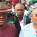 First Lady Sen. Oluremi Tinubu alongside FCT Minister Nyesom Wike at the commissioning of the Bwari Township Water Supply Network in Abuja.