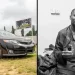 The brand-new Toyota Camry donated to Oriire school Principal, Mrs. Rachael Alamu