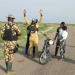 Musa Usman, 40-year-old senior finance chief of the Islamic State West Africa Province, ISWAP, surrendering to troops of operation Hadin Kai along with his kids