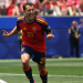 Mikel Oyarzabal celebrates the first of his two goals in Spain's win over Austria