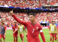 Cristiano Ronaldo celebrates victory over Croatia