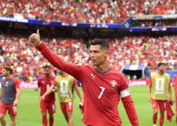 Cristiano Ronaldo celebrates victory over Croatia