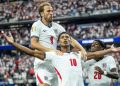 England Captain Harry Kane celebrates triumph against DR Congo with his colleagues