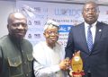 Segun Adeleye, Prof. Lere Baale and Chief Emeka Obegolu at the WorldStage Business Forum in Lagos.
